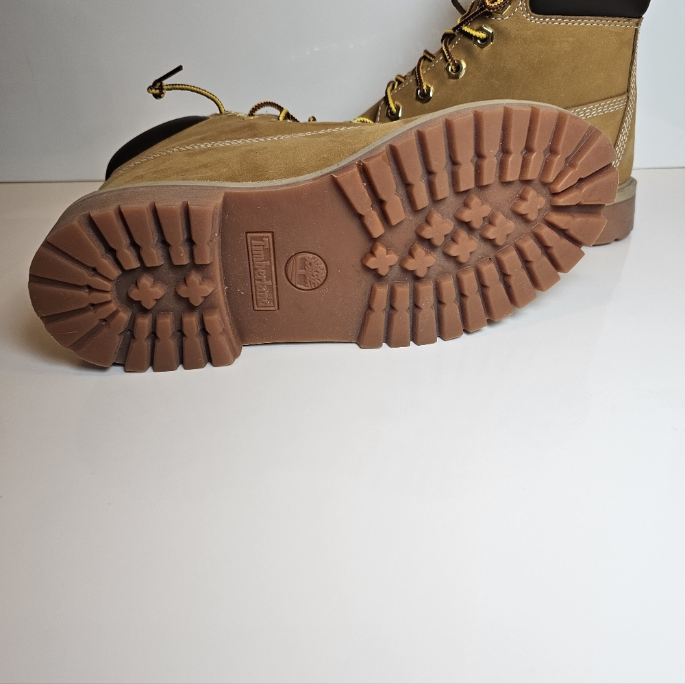 Timberland Premium 6 Inch Waterproof Boots Wheat Nubuck Size 7 Womens Junior 5 - Picture 6 of 10